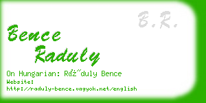 bence raduly business card